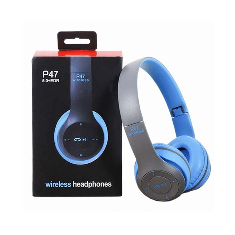 هدفون بلوتوثی مدل P47 نویز کنسلینگ درگاه شارژ Micro USB، دارای شیار کارت حافظه