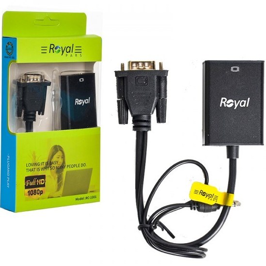 تبدیل VGA To HDMI + Audio رویال Royal پک کارتنی