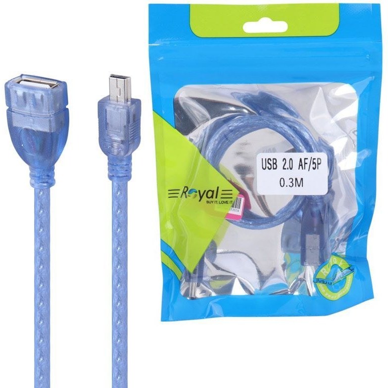 کابل کوتاه افزایش طول مینی یو اس بی رویال Royal طول 30 سانتی متر